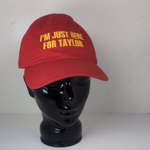 "I'm Just Here For Taylor" Dad Hat Sandlot Red Cap Made In USA